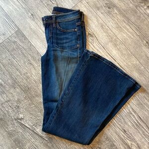 Never worn Bebe dark denim wide leg jeans
